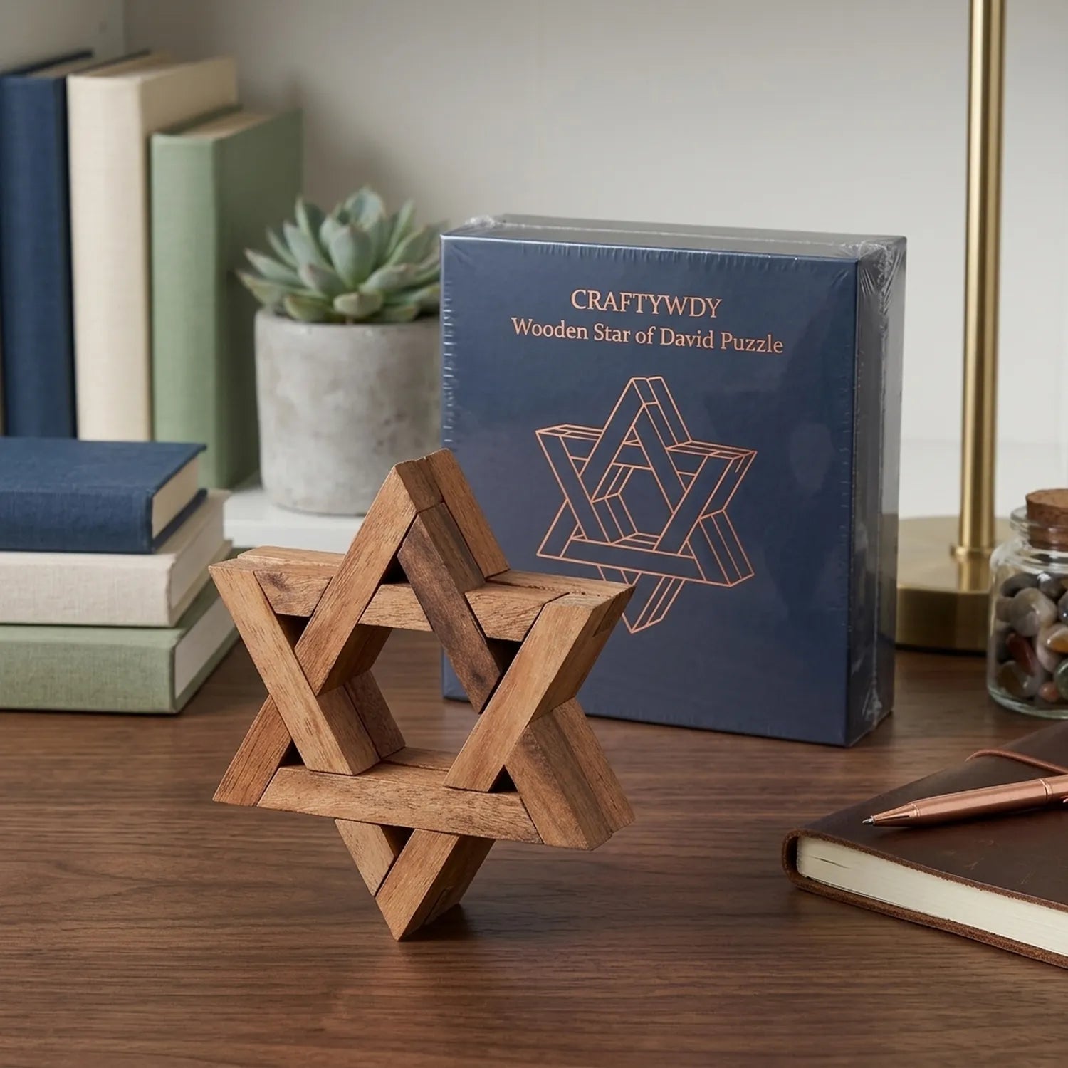 Wooden Star of David Puzzle Interlocking Geometry Religious Gift - View 4