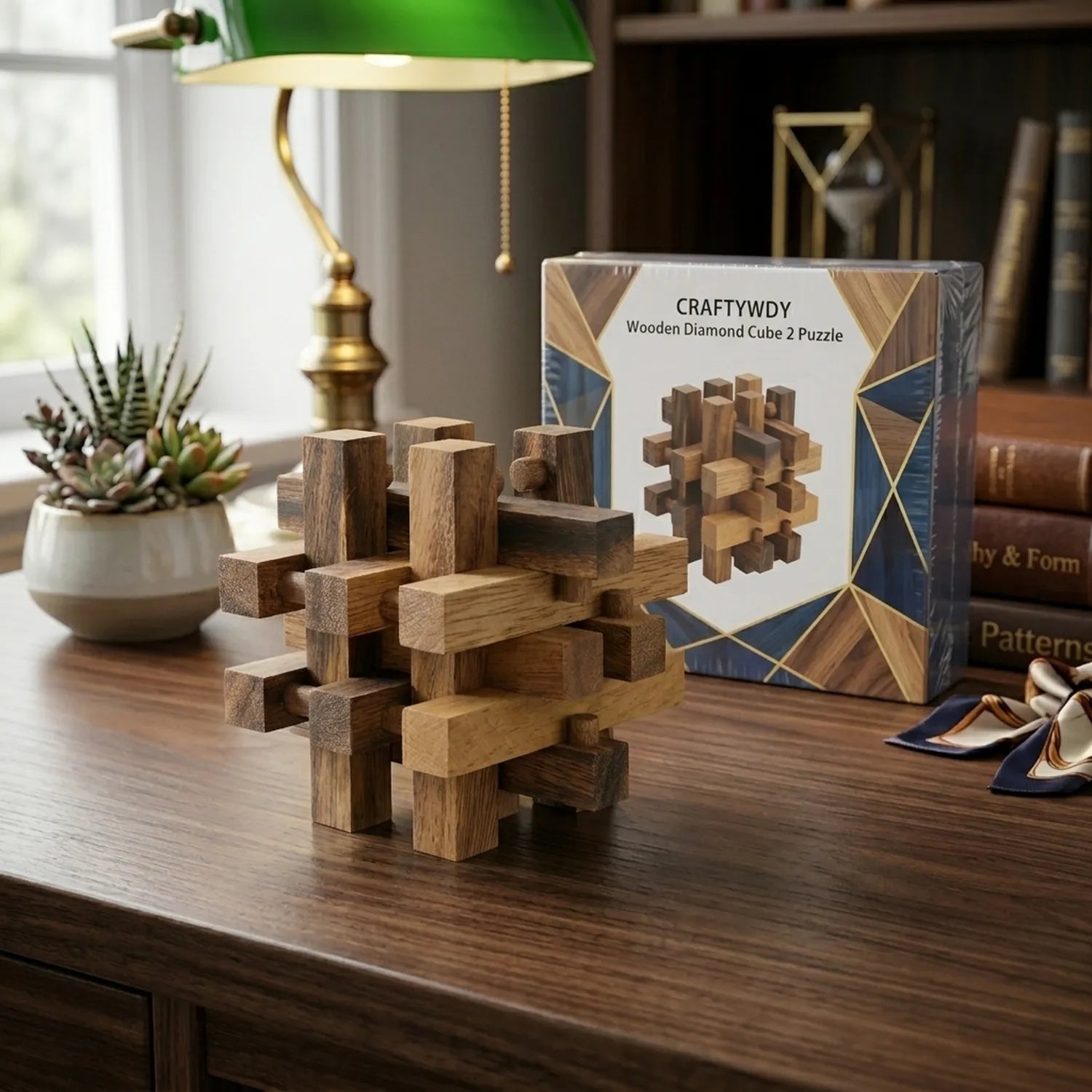 Wooden Japanese Construction Lock Puzzle Mechanical Brain Teaser - View 4